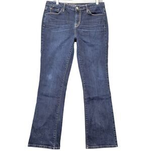 Mossimo Curvy Bootcut Midrise Jeans Womens Slim Size 8 Blue Dark Wash Denim Zip